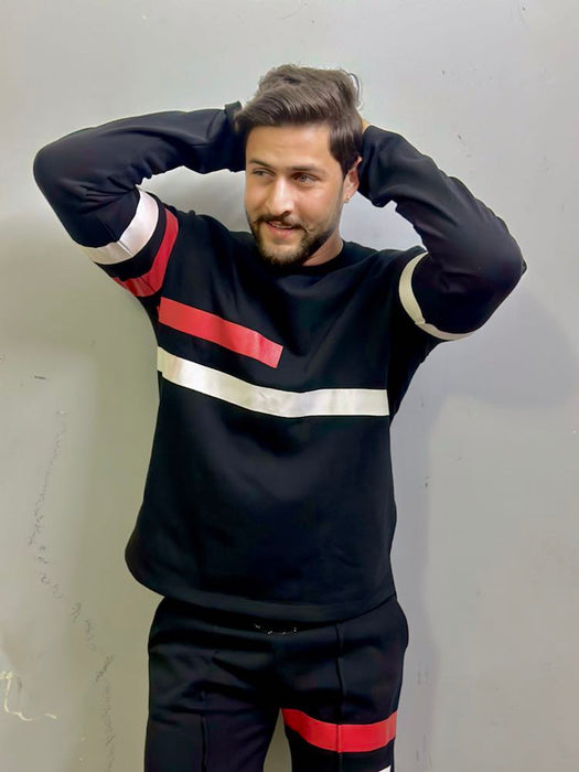 Front Stripe Tracksuit - Black - IM18B