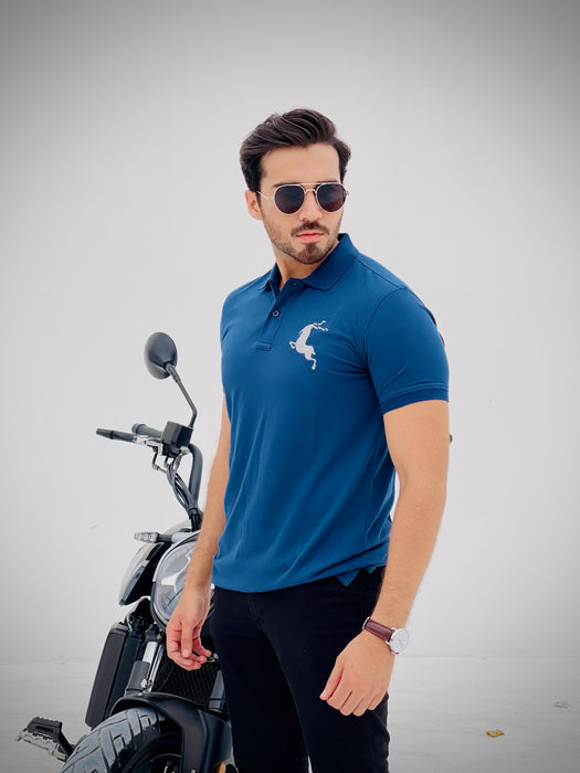 Interjacq Mens Polo - Blue - Regular Fit - IM103