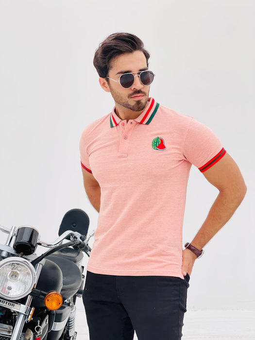 Interjacq Mens Polo - Peach Melange - Regular Fit - PPMelange