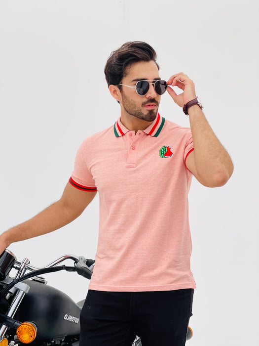 Interjacq Mens Polo - Peach Melange - Regular Fit - PPMelange