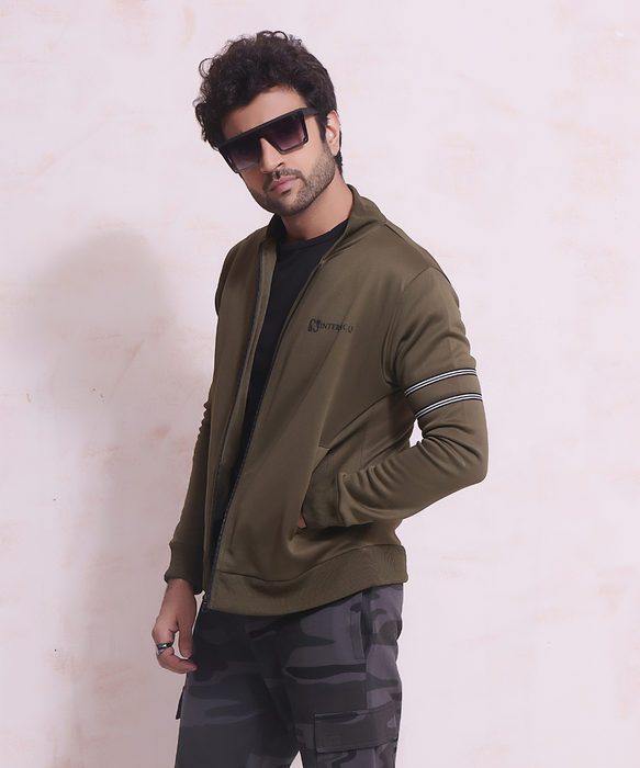 Two Piece Poly Tracksuit - Olive