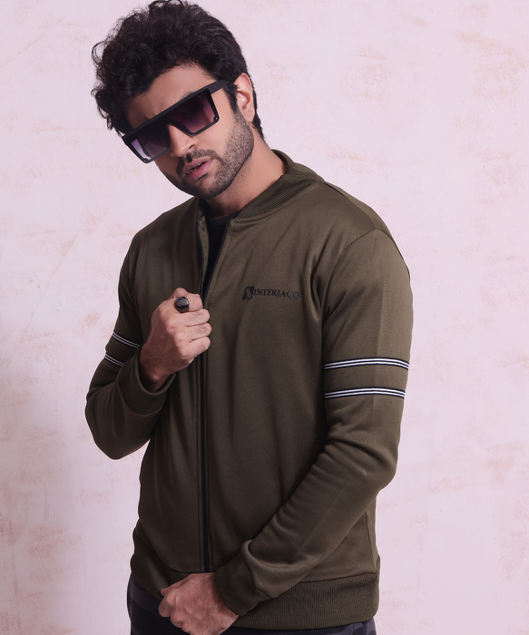 Two Piece Poly Tracksuit - Olive