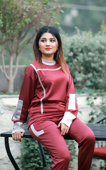 Classic Maroon Tracksuit Set - IJJK202307