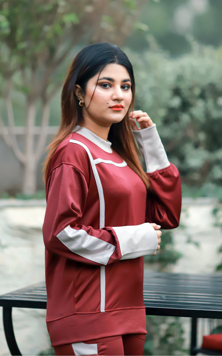 Classic Maroon Tracksuit Set - IJJK202307