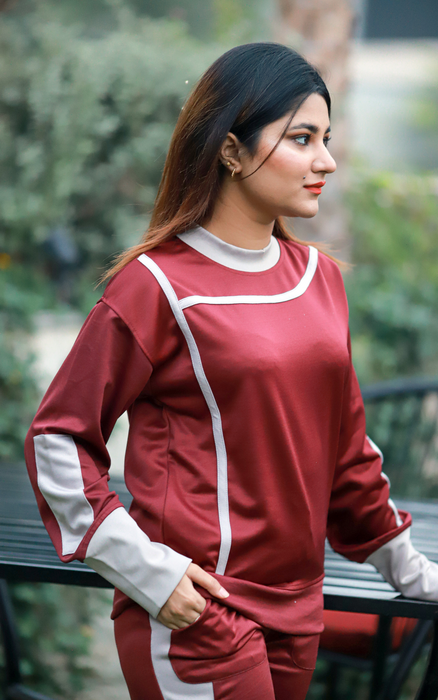 Classic Maroon Tracksuit Set - IJJK202307