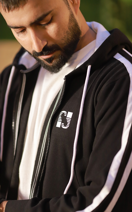 Black Striped Hoodie - IJJK202308