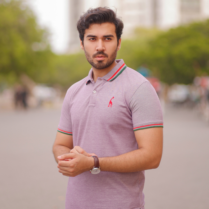 Interjacq Mens Polo - Cool Purple Melange - Regular Fit - CPMelange