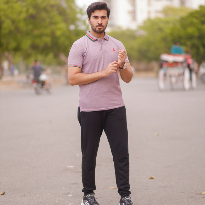 Interjacq Mens Polo - Cool Purple Melange - Regular Fit - CPMelange