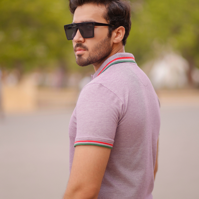 Interjacq Mens Polo - Cool Purple Melange - Regular Fit - CPMelange