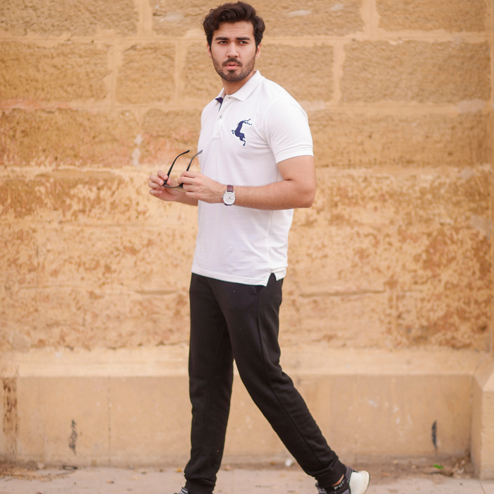Interjacq Mens Polo - White - Regular Fit - IM45