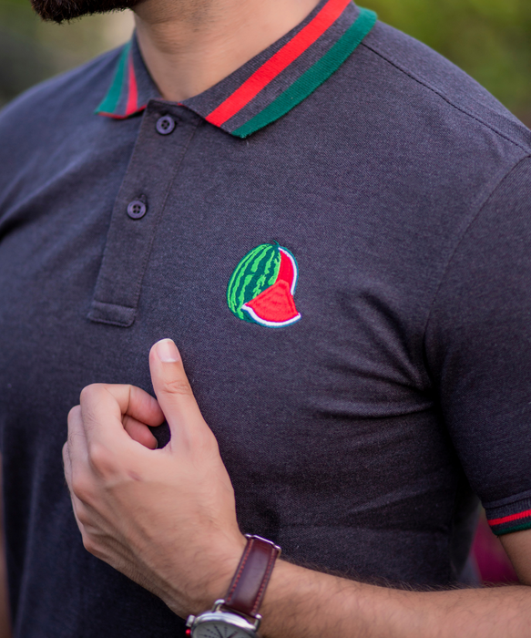 Interjacq Mens Polo - Charcoal - Regular Fit - PCharcoal