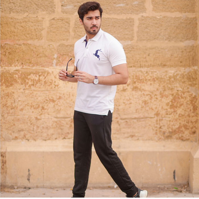 Interjacq Mens Polo - White - Regular Fit - IM45