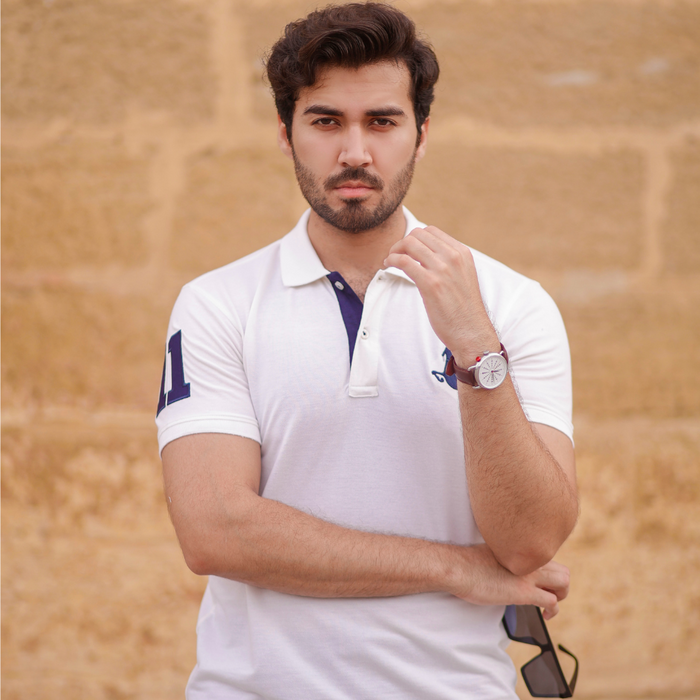 Interjacq Mens Polo - White - Regular Fit - IM45