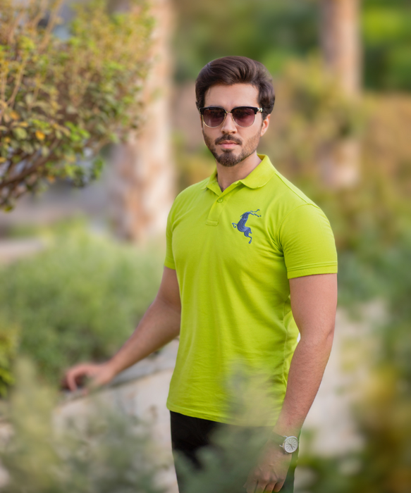 Interjacq Mens Polo - Lime Green - Regular Fit - IM104