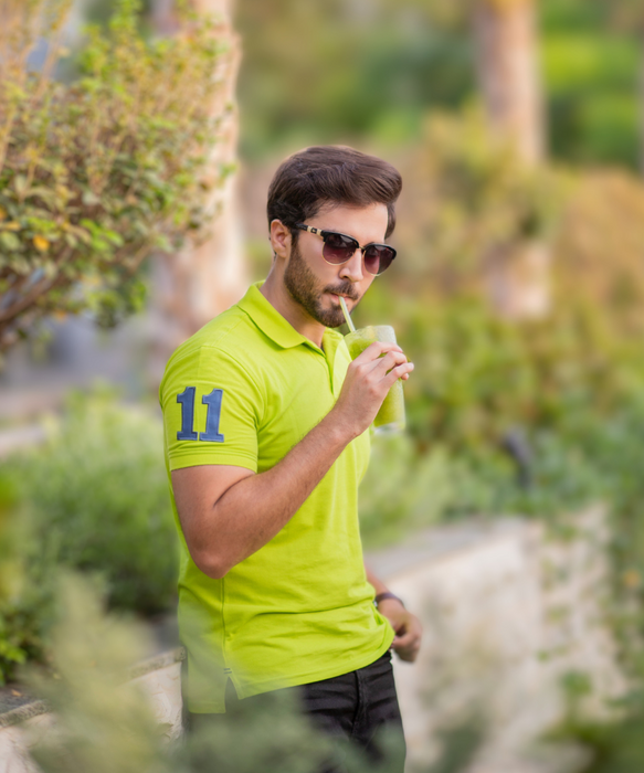 Interjacq Mens Polo - Lime Green - Regular Fit - IM104