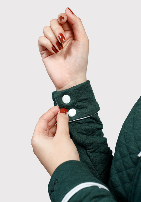 Premium Women Jacquard Hoodie - Green - WHDJ0123