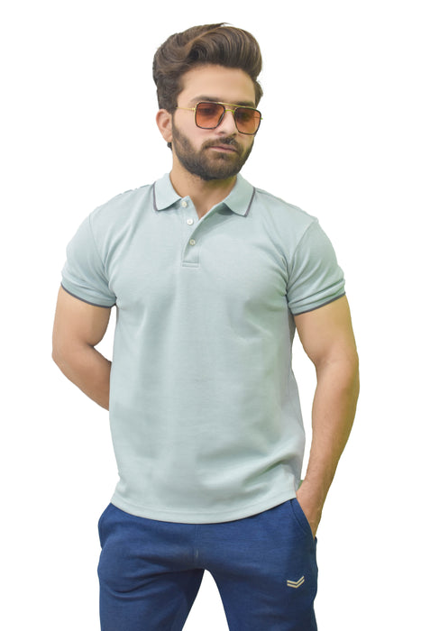 Interjacq Mens Polo - Sky Blue - Slim Fit - IM68