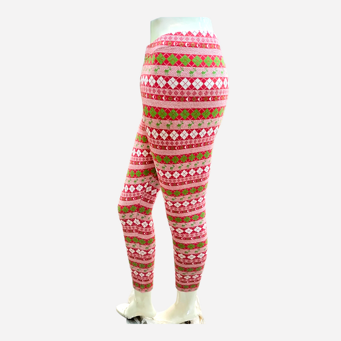 Interjacq Premium Jacquard Legging - Women Knitted Tights Pants Leggings - Cotton and Bamboo - W-L-3