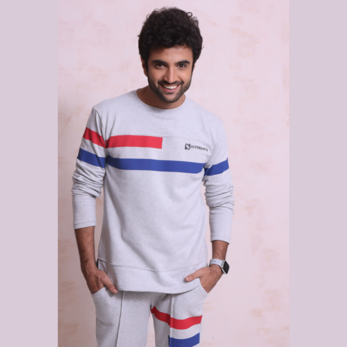 Front Stripe Tracksuit - Heather Grey - IM18A