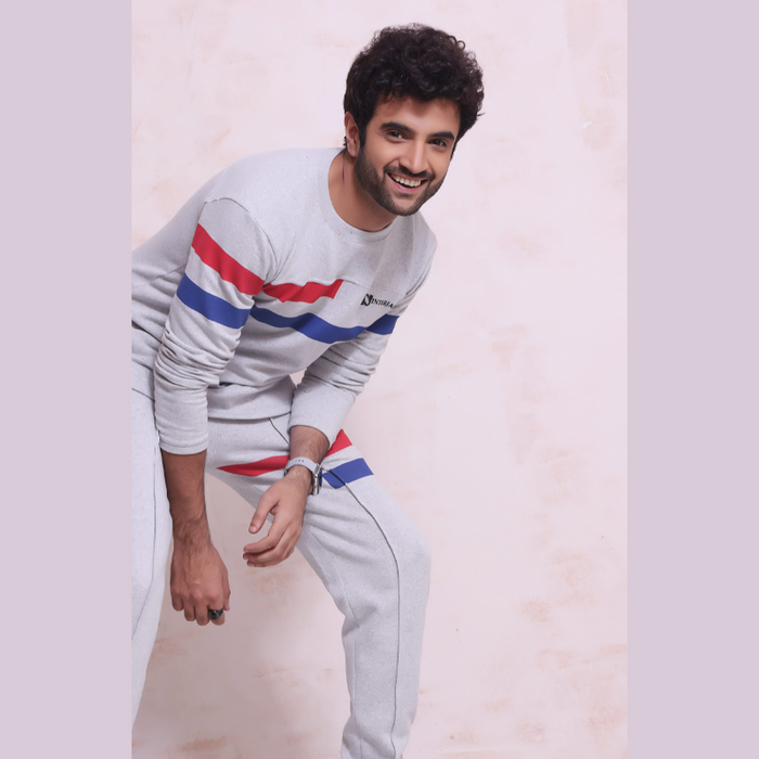 Front Stripe Tracksuit - Heather Grey - IM18A