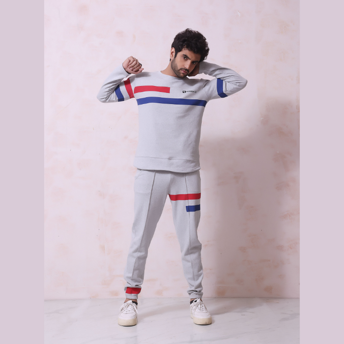 Front Stripe Tracksuit - Heather Grey - IM18A