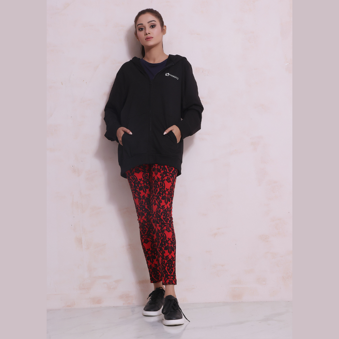 Interjacq Premium Jacquard Legging - Women Knitted Tights Pants Leggings - Cotton and Bamboo - W-L-4