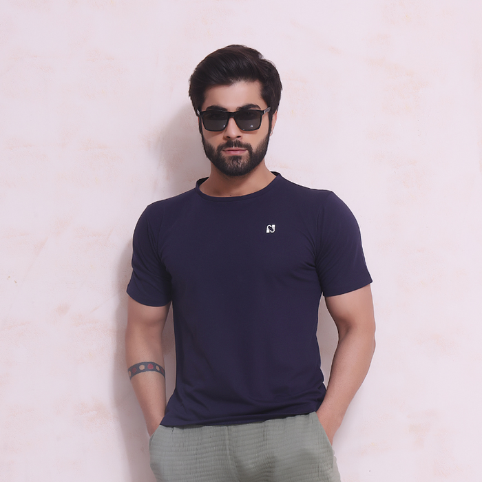 Interjacq T-Shirt - Navy Blue - Regular Fit - IM25