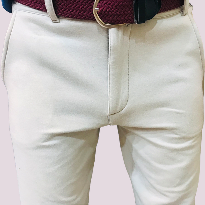 Super Soft Extra Stretch Interlock Pants  - Cream White - IM37
