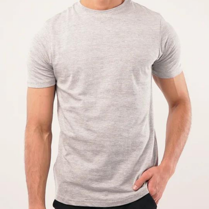 Interjacq T-Shirt - Crew Neck - Heather Grey