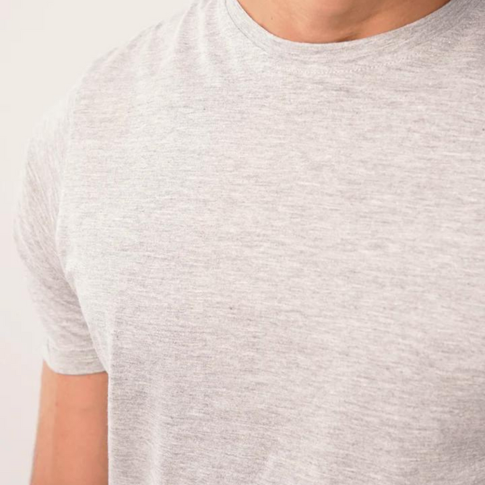 Interjacq T-Shirt - Crew Neck - Heather Grey