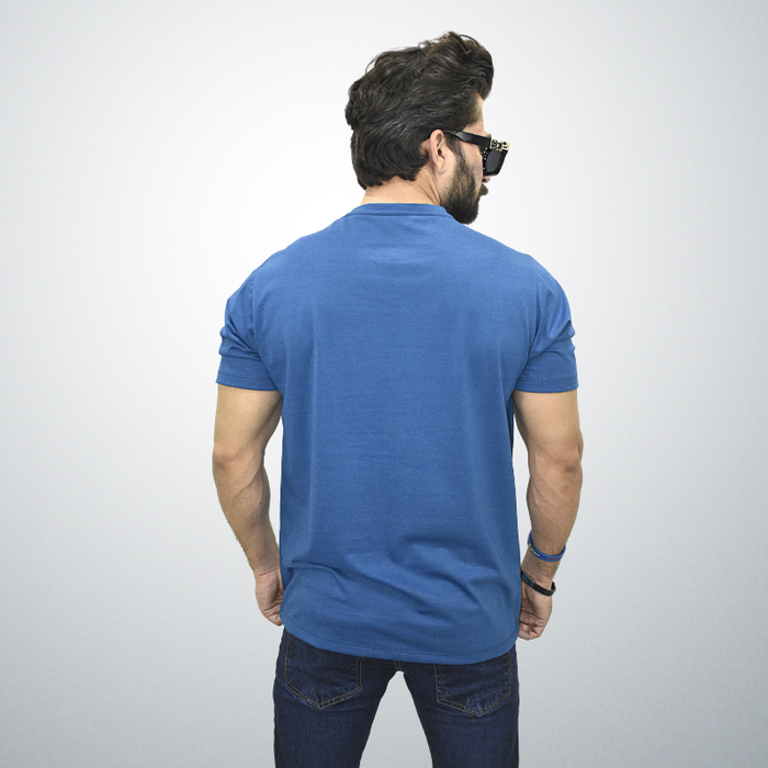 Interjacq Mens T-Shirt - Blue - Endless Fear - Regular Fit - IM63