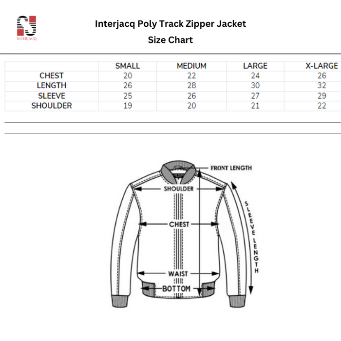 Interjacq Poly Track Zipper Jacket Mens - Green - IM3