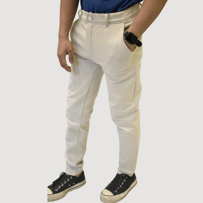 Super Soft Extra Stretch Interlock Pants  - Cream White - IM37